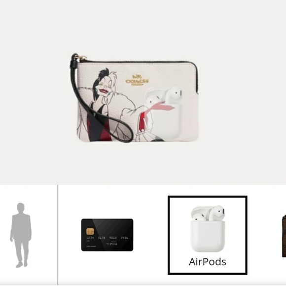 NWT Disney x Coach collab. Corner Zip Villians Cruella Motif Wristlet - Picture 7 of 10